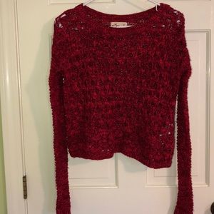 A Red cropped sweater